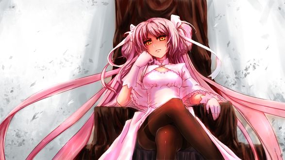Обои на рабочий стол Мадока Канамэ / Madoka Kaname из аниме Девочка-Волшебница Мадока Магика / Mahou Shoujo Madoka Magica