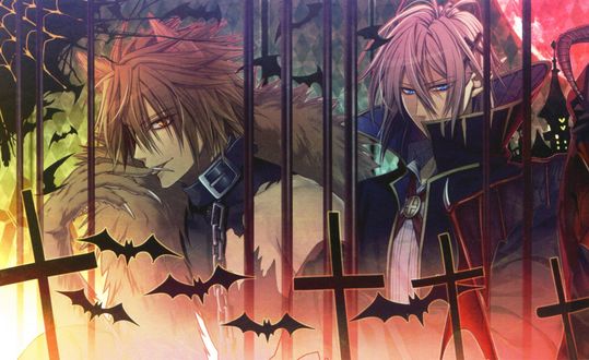 Обои на рабочий стол Toma и Ikki в костюмах для Halloween, аниме Amnesia, art by Mai Hanamura
