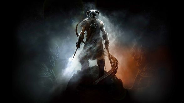 Обои на рабочий стол Довакин (Драконорожденный), герой из игры The Elder Scrolls V: Skyrim