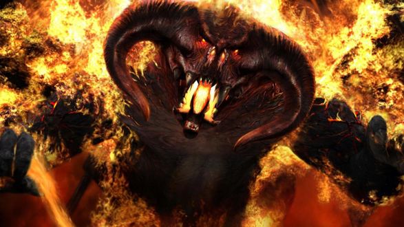 Обои на рабочий стол Балрог (Balrog) - демон из фильма Властелин колец