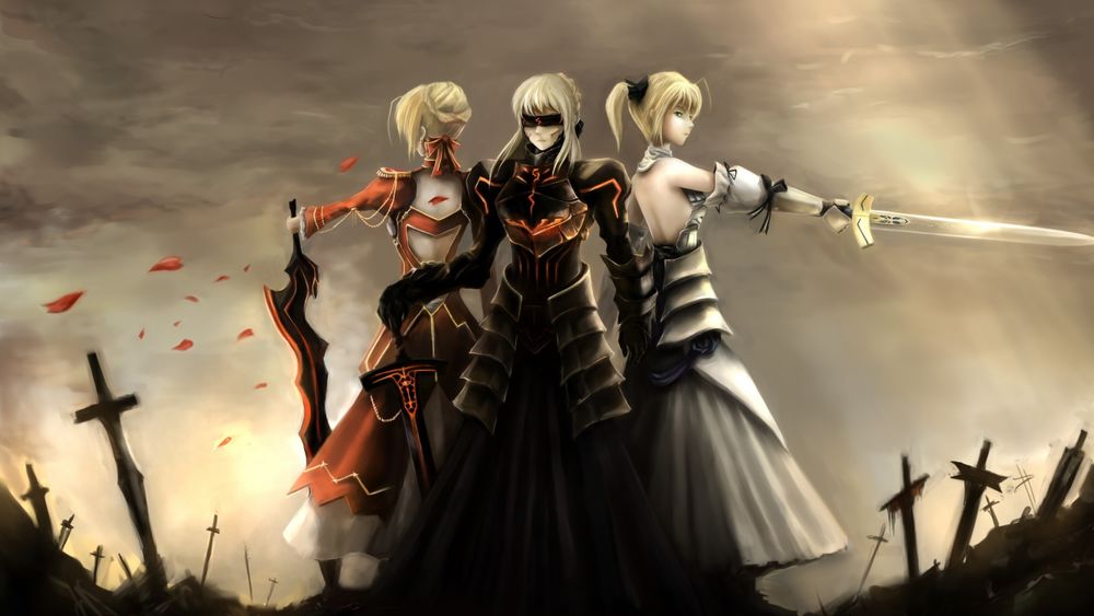 Обои для рабочего стола Saber / Сейбер персонаж из аниме и игры Fate. Stay Night / Судьба. Ночь Прибытия