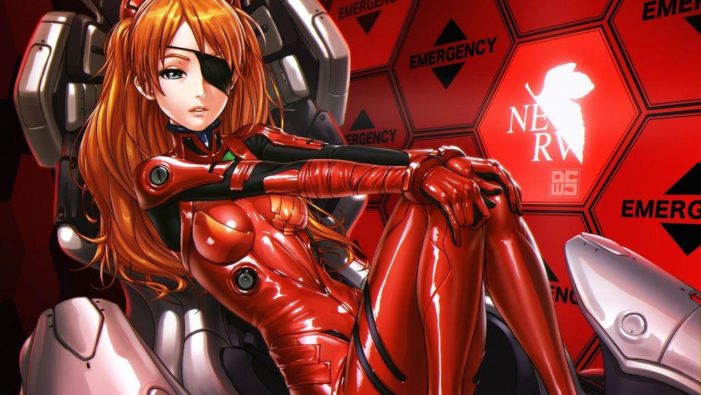 Обои для рабочего стола Souryuu Asuka Langley / Аска Лэнгли Сорью из аниме Evangelion / Евангелион