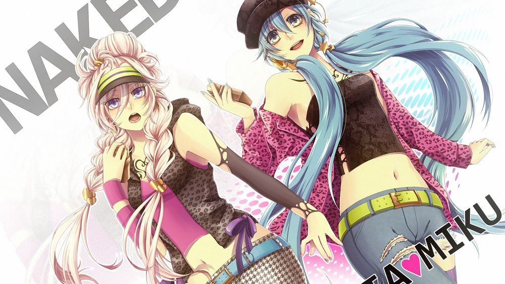 Обои для рабочего стола Vocaloid IA / Вокалоид Айя и Vocaloid Hatsune Miku / Вокалоид Хатцуне Мику