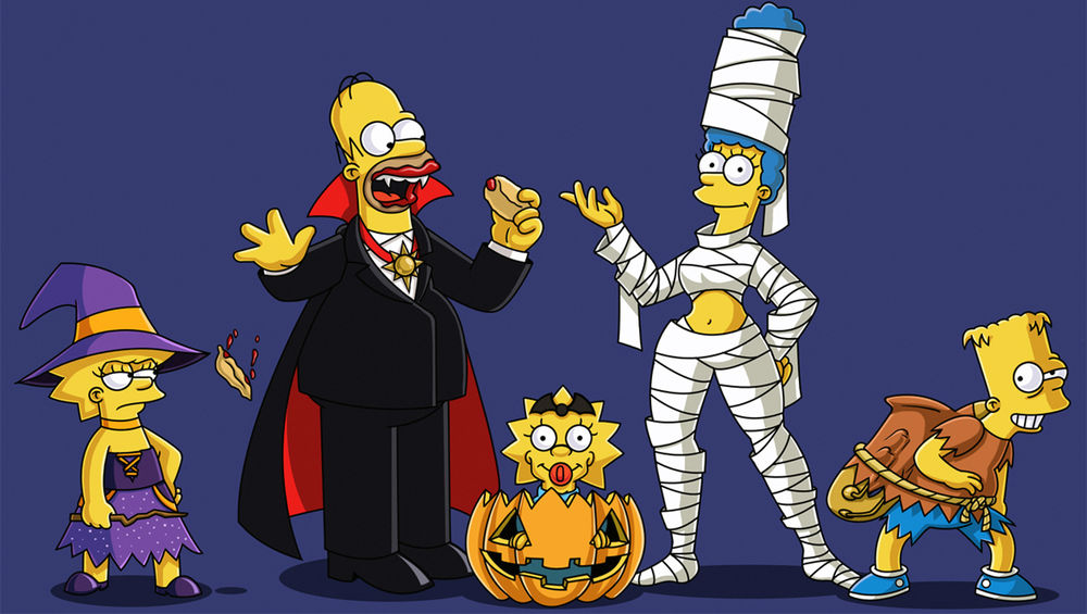 Обои для рабочего стола The Simpsons / Симпсоны в костюмах на Хэллоуин / Halloween