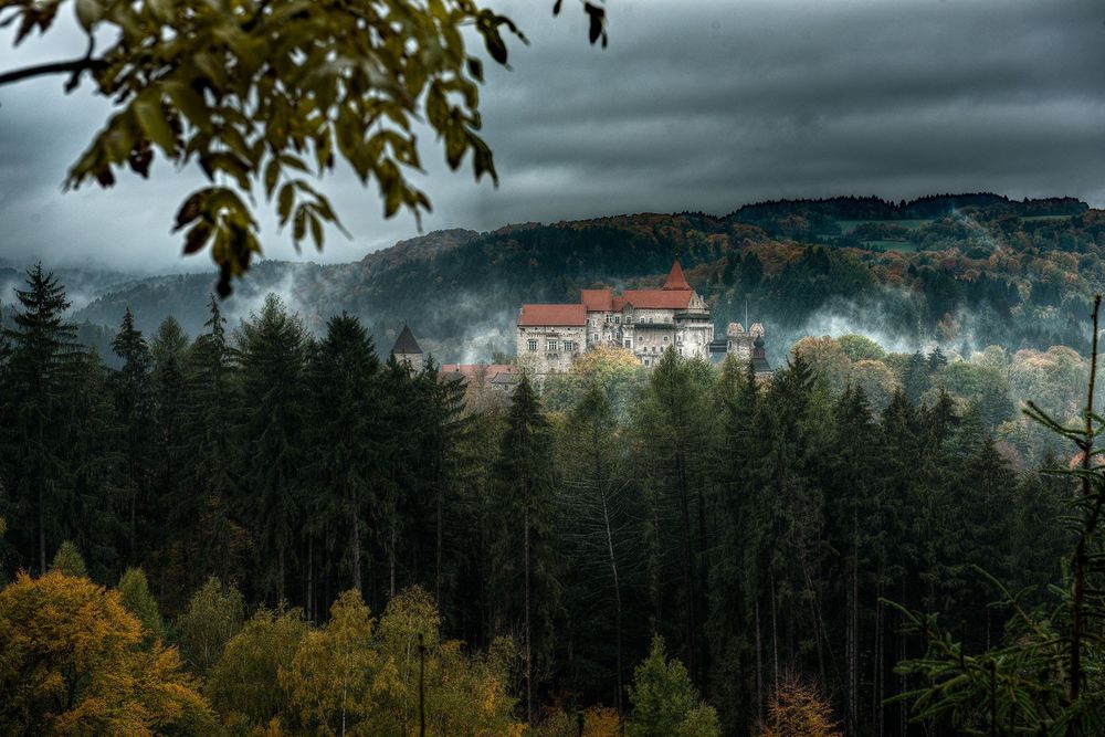 Обои для рабочего стола Замок Конопиште, расположен недалеко от Праги в густом лесу возле небольшого городка Бенешов