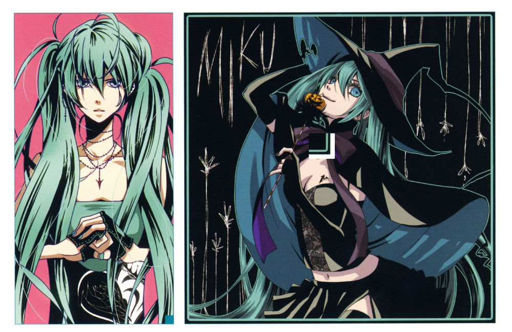 Обои для рабочего стола Vocaloid Hatsune Miku / Вокалоид Хатсунэ Мику в костюме для Halloween, art by Haruma