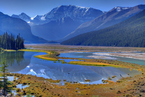 Обои на рабочий стол Banff national park, Alberta, Canada, красивый горный пейзаж