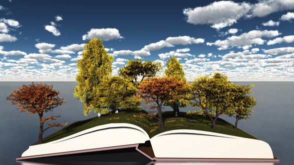 Обои на рабочий стол Естественная открытая книга о природе