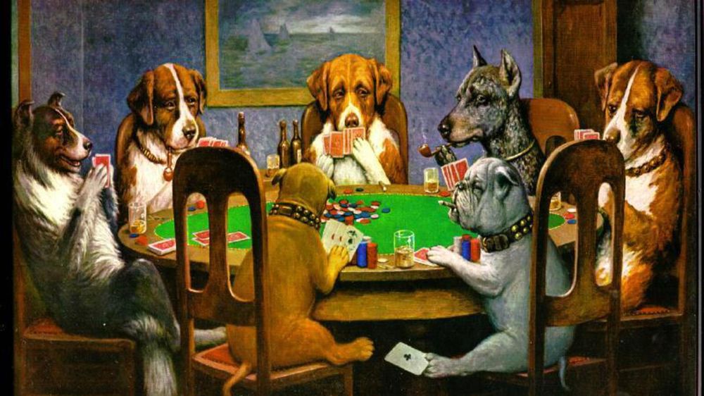 обои собаки играют в карты на