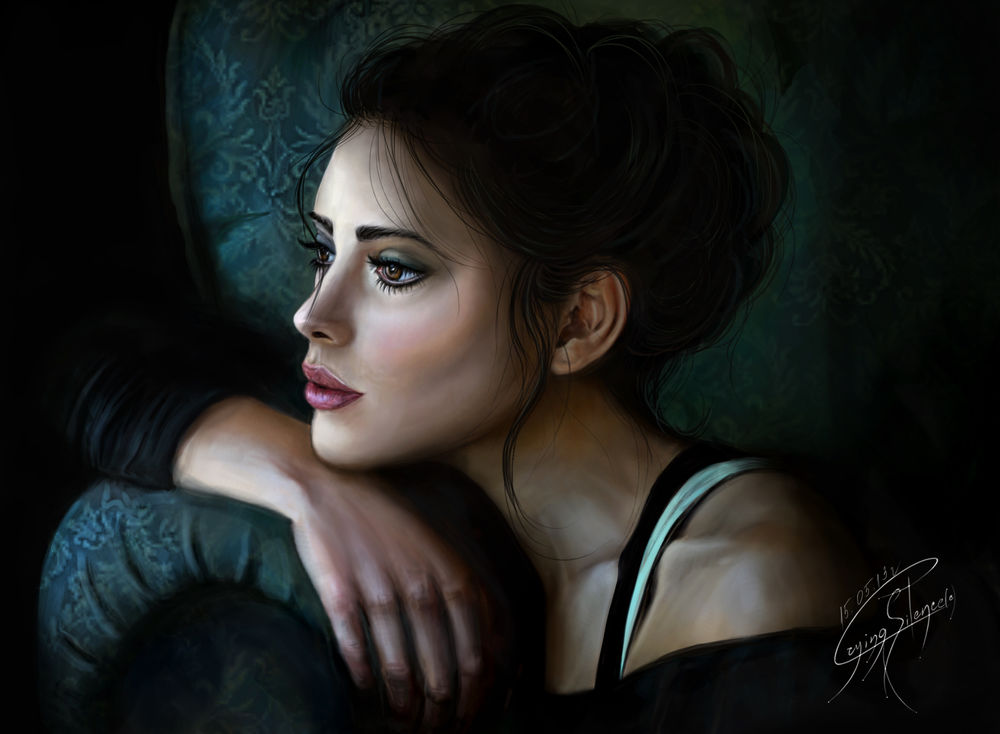Обои для рабочего стола Мечтающая девушка, by JosefinaCS