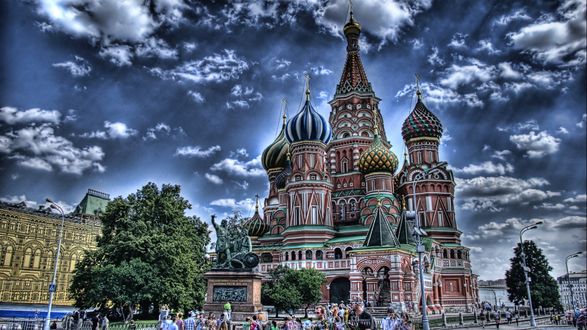Обои на рабочий стол Москва, Красная площадь, Собор Василия Блаженного