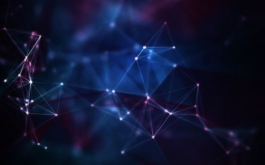 Обои на рабочий стол Несколько белых точек, соединенных линиями