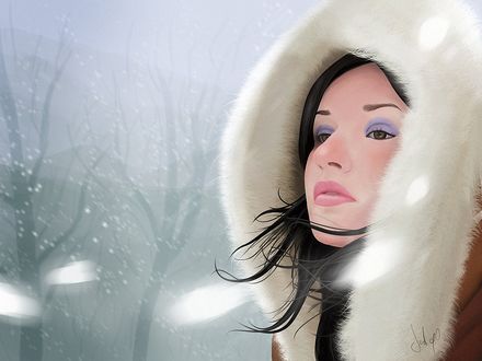 Обои на рабочий стол Снежная девушка от santi90