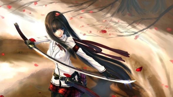 Girl with katana anime