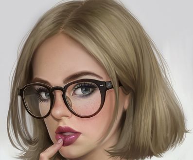 Обои на рабочий стол Девушка в очках, by AyyaSap