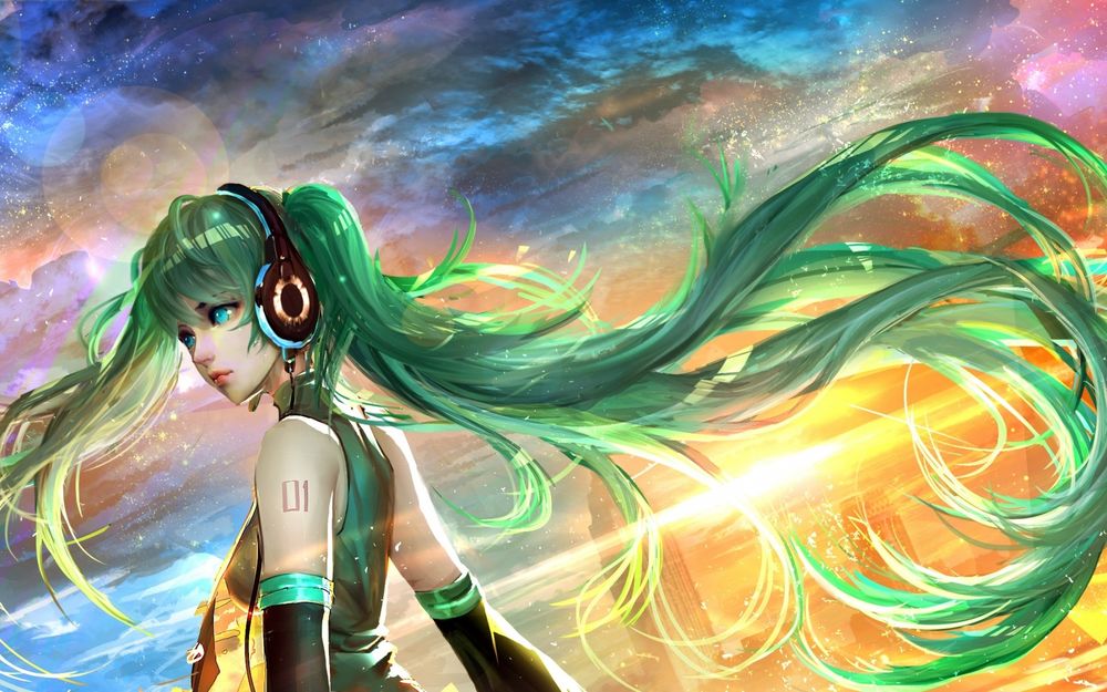 Обои для рабочего стола Vocaloid Hatsune Miku / Вокалоид Хатсуне Мику