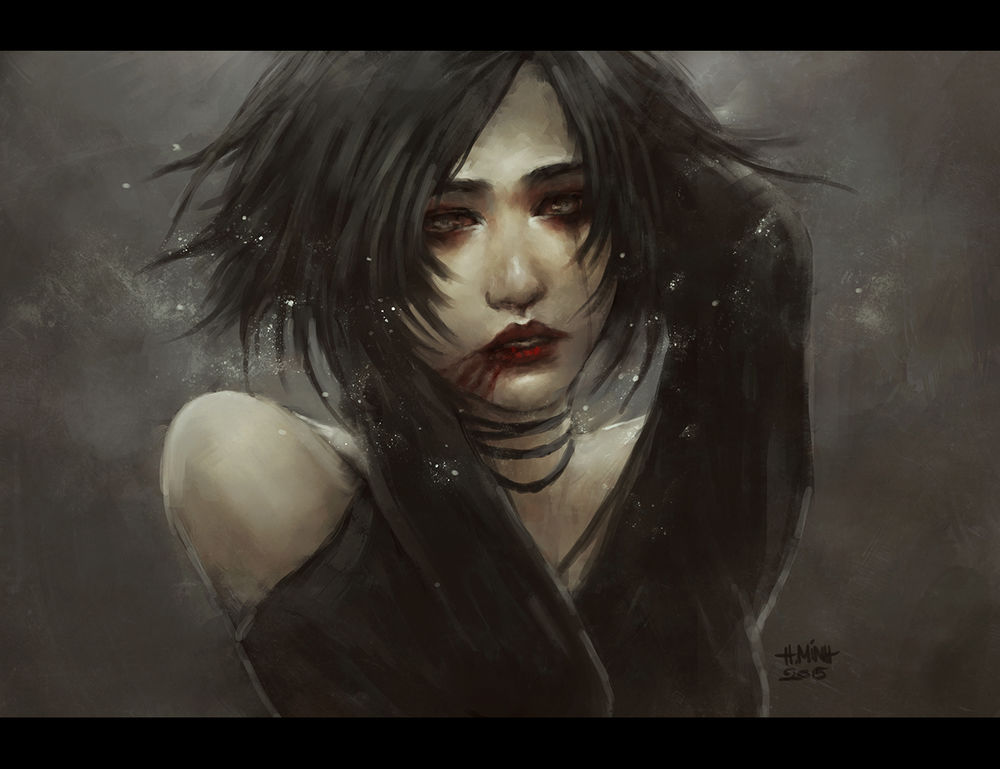 Обои для рабочего стола Темноволосая девушка, by NanFe
