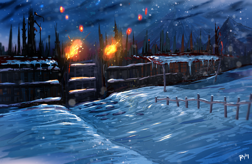 Обои на рабочий стол Winter Fortress / зимняя крепость, by ryky