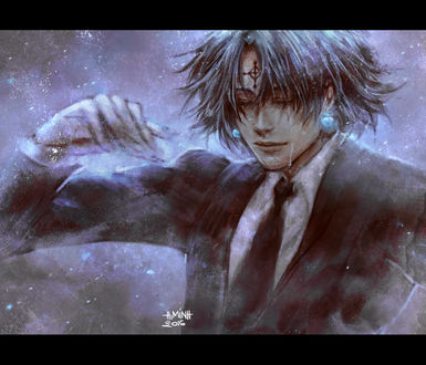 Обои на рабочий стол Кролло Люцивер / Chrollo Lucifer из аниме Хантер Х Хантер / Охотник Х Охотник / Hunter X Hunter, by NanFe