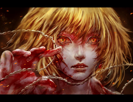 Обои на рабочий стол Kurapika / Курапика из аниме Хантер Х Хантер / Охотник Х Охотник / Hunter X Hunter, by NanFe