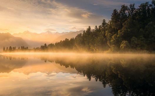 Утро на озере фото