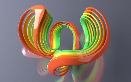 Обои на рабочий стол Разноцветные абстрактные 3d завитки