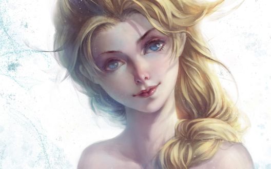 Обои на рабочий стол Эльза / Elsa из мультфильма Холодное сердце / Frozen, by Noodles