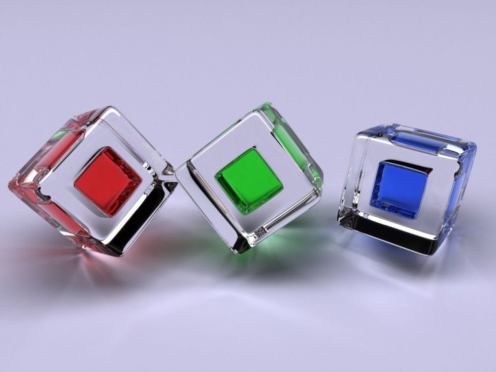 Обои для рабочего стола RGB - стеклянные кубы