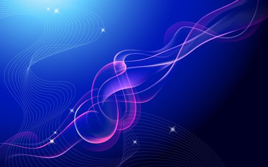Обои на рабочий стол Абстрактные векторные линии на синем фоне