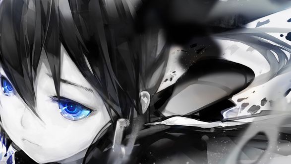 Обои на рабочий стол Мато Курои с аниме Стрелок с Черной Скалы / Black Rock Shooter /