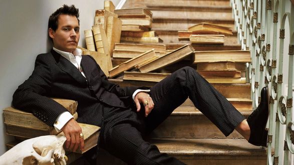Обои на рабочий стол Стильный актер Джонни Депп / Johnny Depp