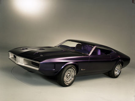 Обои на рабочий стол Автомобиль Ford Ретро Фиолетовый 1970 Mustang Milano на бежевом фоне