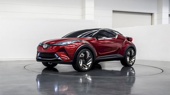 Обои на рабочий стол Автомобиль кроссовер, концепт, 2015, Scion C-HR Concept бордовый на светлом фоне