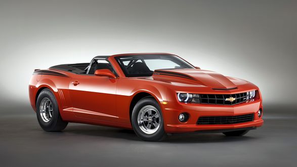 Обои на рабочий стол Красный Chevrolet COPO Camaro