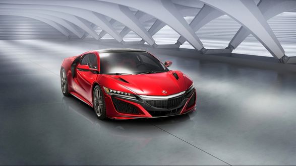 Обои на рабочий стол Красная спортивная Acura NSX