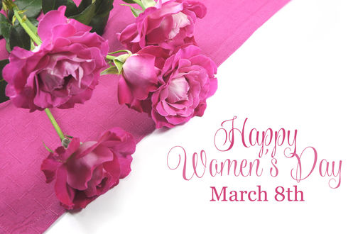 Обои на рабочий стол Букет роз на 8 марта (Happy Womens Day March 8th)