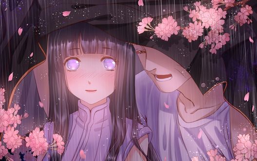 Обои на рабочий стол Наруто Узумаки / Naruto Uzumaki и Хината Хюга / Hinata Hyuuga из аниме Наруто / Naruto