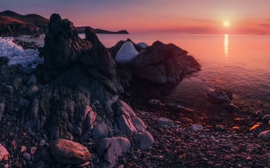 Обои на рабочий стол Берег Японского моря, фотограф Андрей Кровлин