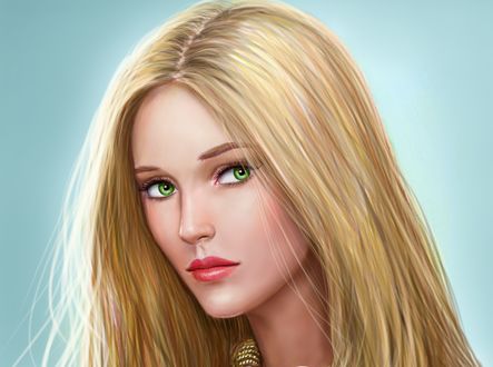 Обои на рабочий стол Красивая белокурая девушка, by dashinvaine