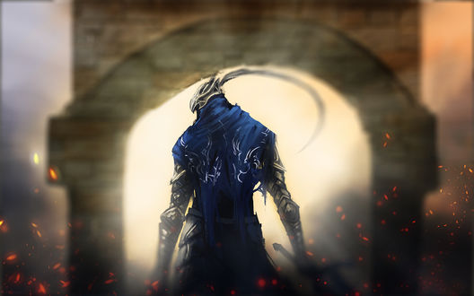 Обои на рабочий стол Арториас Путник Бездны / Artorias the Abysswalker, рыцарь из игры Dark Souls
