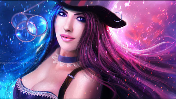 Обои на рабочий стол Caitlyn - the Sheriff of Piltover / Кейтлин из игры Лига Легенд / League of Legends, by MagicnaAnavi