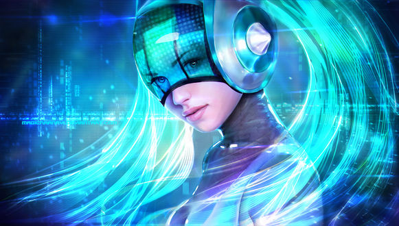 Обои на рабочий стол DJ Sona Kinetic / Кинетическая Диджей Сона из игры Лига Легенд / League of Legends, by MagicnaAnavi