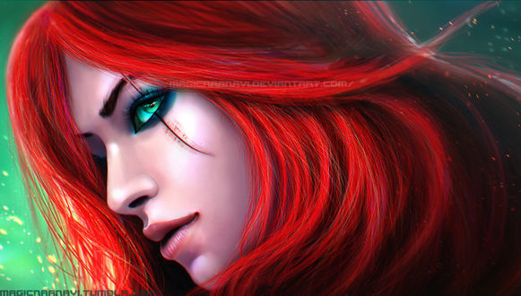 Обои на рабочий стол Катарина / Katarina - the Sinister Blade из игры Лига Легенд / League of Legends, by MagicnaAnavi