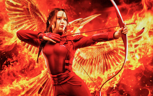 Обои на рабочий стол Актриса Дженнифер Лоуренс / Jennifer Lawrence из фильма Голодные игры / The Hunger Games