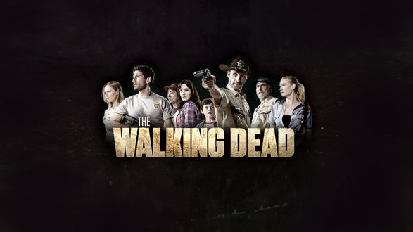 Обои на рабочий стол Постер к сериалу The walking dead / Ходячие мертвецы с главными героями