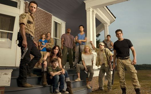 Обои на рабочий стол Все герои сериала The walking dead / Ходячие мертвецы, второй сезон