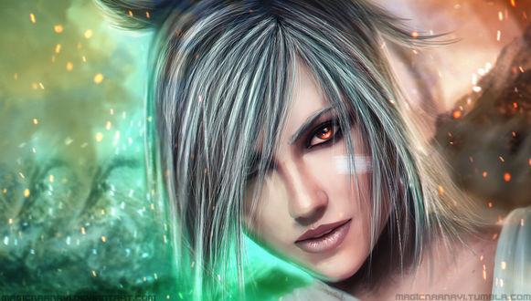 Обои на рабочий стол Ривэн / Riven - the Exile из игры Лига Легенд / League of Legends, by MagicnaAnavi