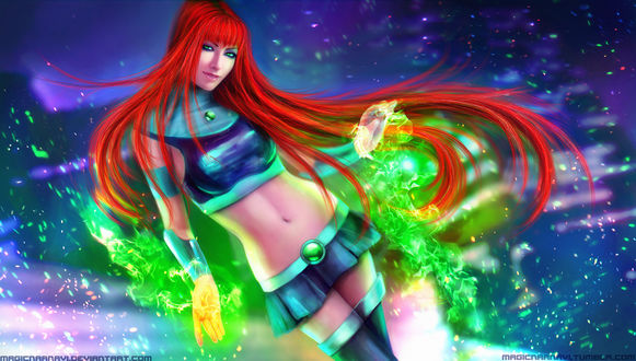 Обои на рабочий стол Starfire / Старфайр из мультсериала Юные Титаны / Teen Titans, by MagicnaAnavi