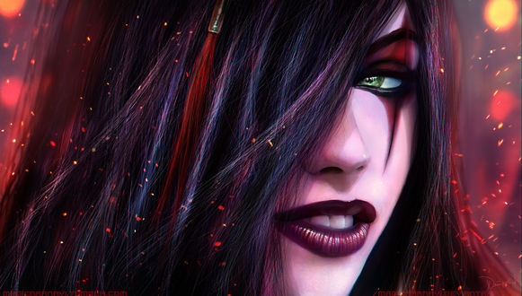 Обои на рабочий стол Warring Kingdoms Katarina - the Sinister Blade / Катарина из игры Лига Легенд / League of Legends, by MagicnaAnavi