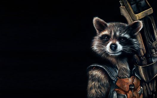 Обои на рабочий стол Енот Рейкон из кинофильма Стражи Галактики / Guardians of the Galaxy